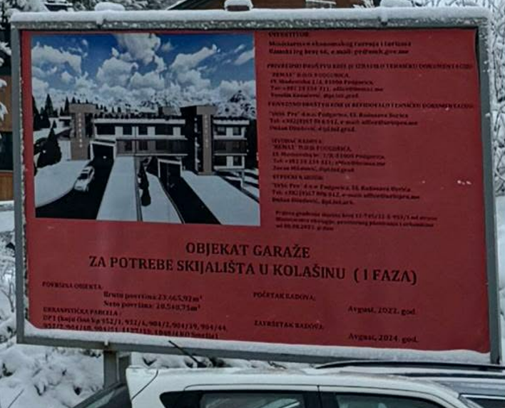 Fotografija 1: SKIJALIŠTE KOLAŠIN NI KRAJEM 2025. NEMA GARAŽU: Tenderi, pomjereni rokovi i sumnjivi milioni razotkrili BEMAX-mehanizam korišćenja države kao paravana
